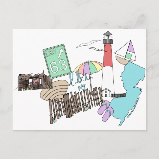 Pastel LBI Love Collage Briefkaart (Voorkant)