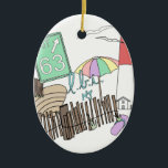 Pastel LBI Love Collage Keramisch Ornament<br><div class="desc">Long Beach Island,  NJ</div>