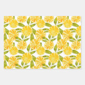 Pastel Lemon Fun Stripes Stippen Summer Inpakpapier Vel (Voorkant)