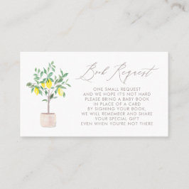 Pastel Lemon Tree Baby shower Book Request Kaart Plaatskaartje