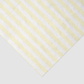Pastel Lemon Yellow and White Stripes Bleek Geel Tissuepapier (Detail)