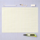 Pastel Lemon Yellow and White Stripes Bleek Geel Tissuepapier (Craft)
