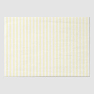 Pastel Lemon Yellow and White Stripes Bleek Geel Tissuepapier