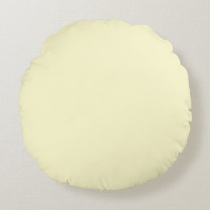 Pastel Lemon Yellow Bleek Soft Meringue Yellow Rond Kussen