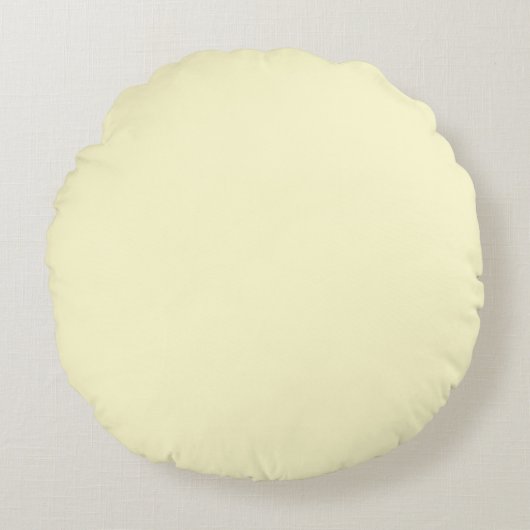 Pastel Lemon Yellow Bleek Soft Meringue Yellow Rond Kussen (Voorkant)