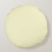 Pastel Lemon Yellow Bleek Soft Meringue Yellow Rond Kussen (Achterkant)