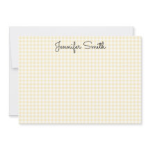 Pastel Lemon Yellow Mini Gingham