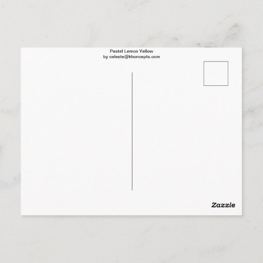 Pastel Lemon Yellow Stripes Briefkaart (Achterkant)