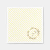 Pastel Lemon Yellow Wreath and Sprig Wedding Servetten (Voorkant)