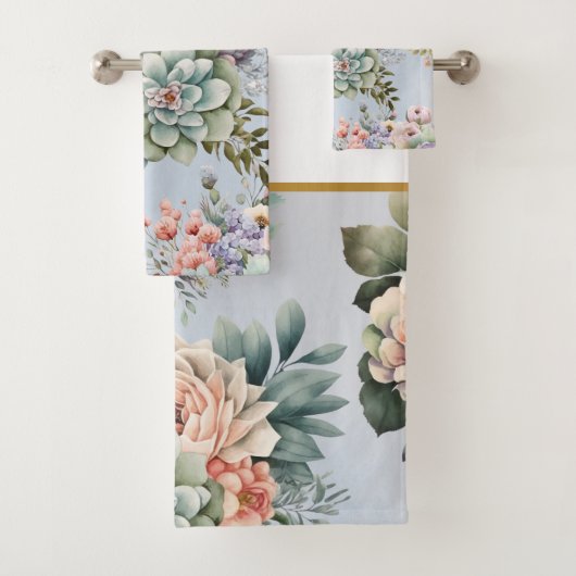 PASTEL LENTE BLOEMBLAUW BADKAMER HANDDOEK SET (Insitu)
