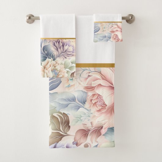  PASTEL LENTE BLOEMEN BADKAMER HANDDOEK SET (Insitu)
