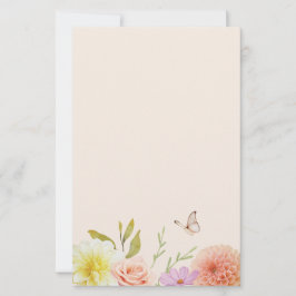 Pastel lente bloemen briefpapier