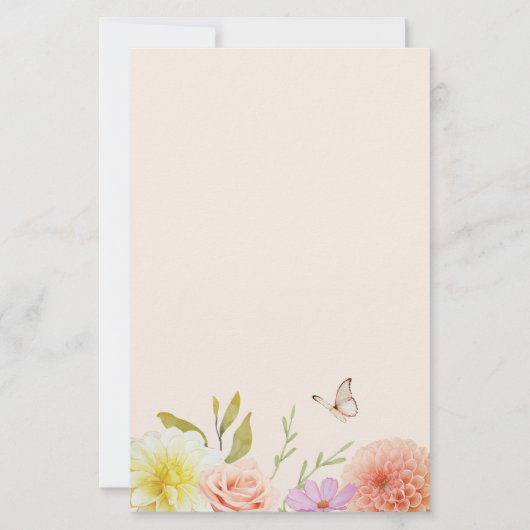 Pastel lente bloemen briefpapier (Voorkant)
