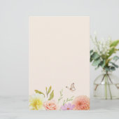 Pastel lente bloemen briefpapier (Staand voorkant)