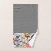 PASTEL LENTE BLOEMEN GRIJZE BADKAMER HANDDOEK SET (Handdoek)