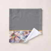 PASTEL LENTE BLOEMEN GRIJZE BADKAMER HANDDOEK SET (Wasdoekje)