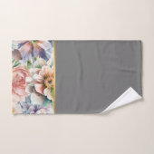 PASTEL LENTE BLOEMEN GRIJZE BADKAMER HANDDOEK SET (Handdoek)