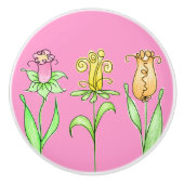 Pastel Lente Bloemen Keramische Knop (Voorkant)