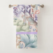 PASTEL LENTE BLOEMEN LILA BADKAMER HANDDOEK SET (Insitu)