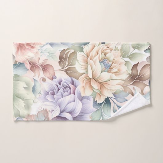 PASTEL LENTE BLOEMEN LILA BADKAMER HANDDOEK SET (Handdoek)