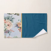 PASTEL LENTE BLOEMEN NAVY 2 BADKAMER HANDDOEK SET (Handdoek)