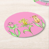 Pastel Lente Bloemen Ronde Kartonnen Onderzetter (Gebogen)