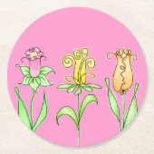 Pastel Lente Bloemen Ronde Kartonnen Onderzetter (Voorkant)