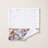 PASTEL LENTE BLOEMEN WITTE BADKAMER HANDDOEK SET (Wasdoekje)