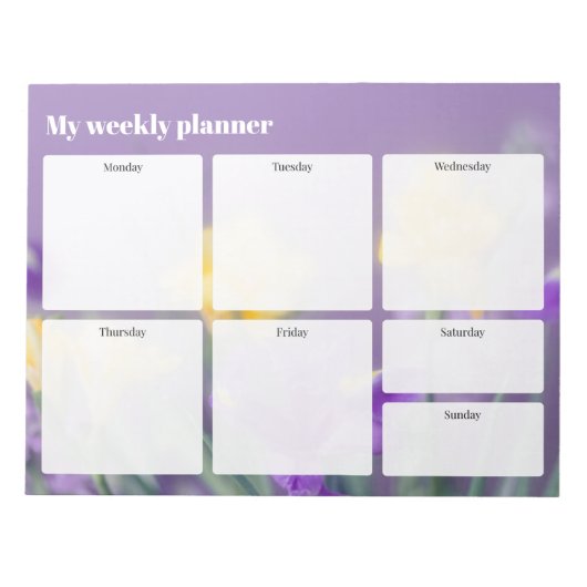 Pastel lente, bloemendagplanner notitieblok (Voorkant)