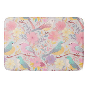 Pastel lente bloemenpatroon 02 badmat