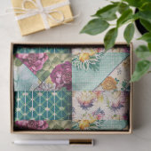 Pastel lente bloemige patchwork decoupage papier (Geschenk)