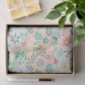 Pastel lente bloemige patchwork decoupage papier (Geschenk)