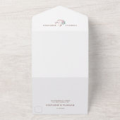 Pastel lente blush roze bloemenelegante bruiloft all in one uitnodiging (Buitenkant)