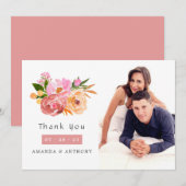 Pastel lente bruiloft bloemenbruiloft foto bedankkaart (Voorkant / Achterkant)