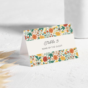 Pastel Lente Dahlia Bloemen Trouw Plaatskaart Kaart
