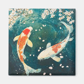 Pastel Lente Koi Bloesem Magneet (Voorkant)