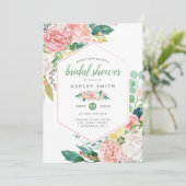 Pastel Lente | Moderne Bloemrijke Frame Bruidsdouc Kaart (Staand voorkant)