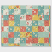 Pastel lente roos patroon cadeaupapier (Vlak)