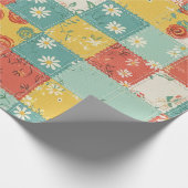 Pastel lente roos patroon cadeaupapier (Hoek)