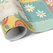 Pastel lente roos patroon cadeaupapier (Rol Hoek)