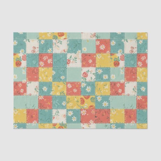 Pastel Lente Roos Patroon Tissuepapier (Voorkant)