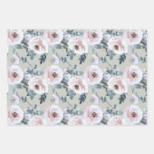 Pastel Lente Waterverf Bloemen Rozen Inpakpapier Vel (Voorkant)