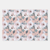 Pastel Lente Waterverf Bloemen Rozen Inpakpapier Vel (Voorkant)