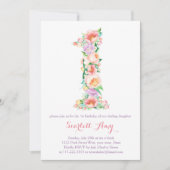 Pastel lente zomer 1e verjaardagsfeest uitnodiging (Voorkant)