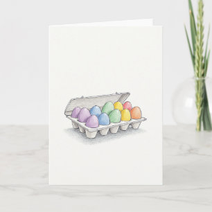 Pastel Lentekartonnen Eierdoos Kaart