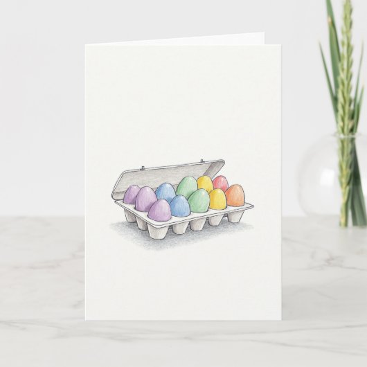 Pastel Lentekartonnen Eierdoos Kaart (Voorkant)