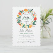 Pastel Lentekrans van Dahlia's Wilde Bloemen Baby  Kaart (Staand voorkant)