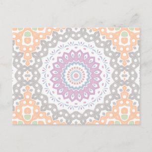 Pastel Lentemandala-patroon in Zachte Symmetrie Briefkaart