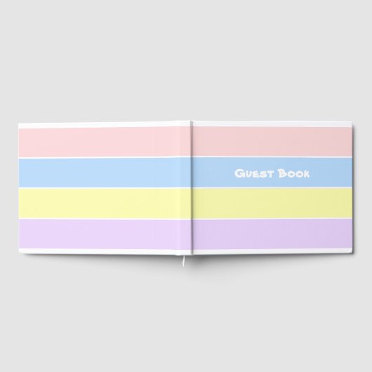 Pastel-lentestripes Gastenboek (Volledig)