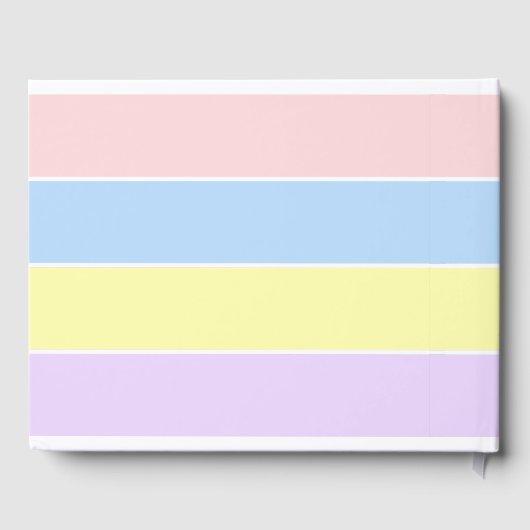 Pastel-lentestripes Gastenboek (Achterkant)